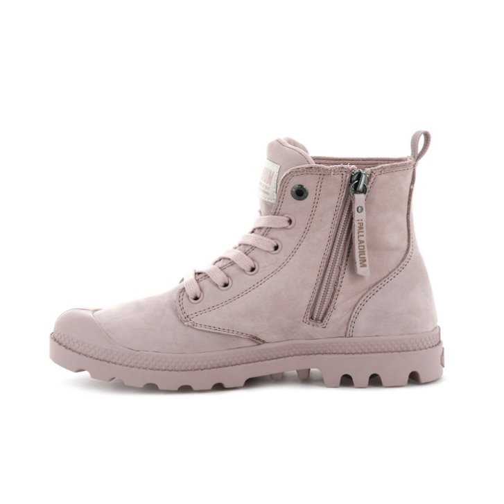 Palladium Pampa Hi Zip Nubuck Women's Boots Rose | UK F659-ODA